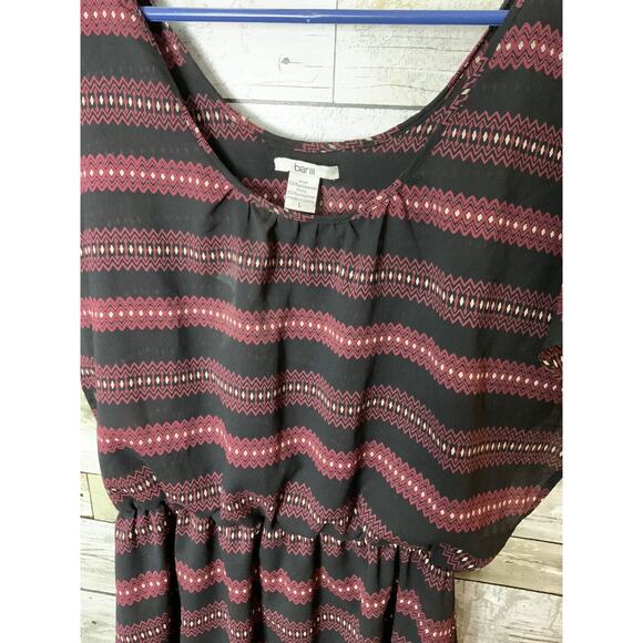 Bar III Womens Red Black Striped Dress Size L - Picture 2 of 3